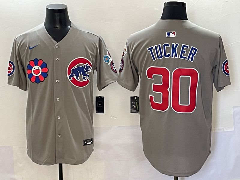Men 2025 Chicago Cubs #30 Tucker Grey Flower Edition Nike MLB Jersey style 51->chicago cubs->MLB Jersey